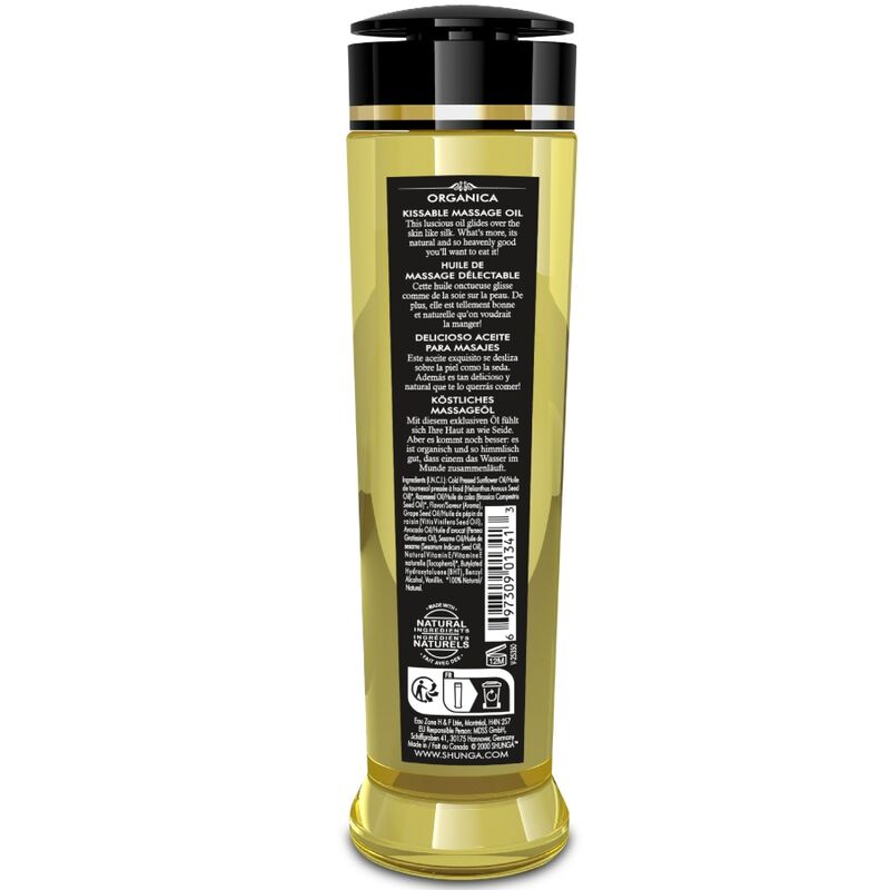 Óleo de Massagem Orgânico Shunga Framboesa 240 ml