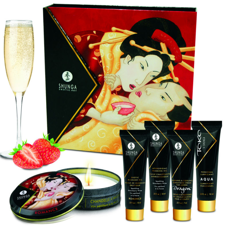 Shunga Geisha Secrets – Kit Sensual Morangos & Cava