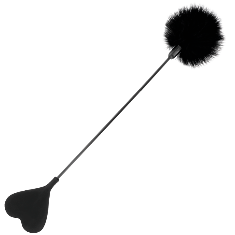 Chicote de Penas Sensoriais Darkness – Preto (40 cm)