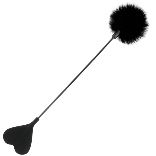Chicote de Penas Sensoriais Darkness – Preto (40 cm)