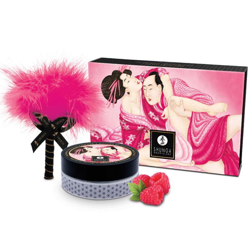 Shunga – Kit de Pó de Massagem Comestível Framboesa