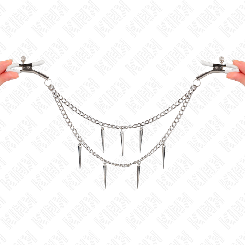 KINK – Pinças Ajustáveis para Mamilos com Corrente Decorativa (30 cm)