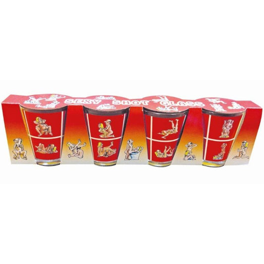 Diablo Picante – Conjunto de 4 Copos de Shot Kamasutra