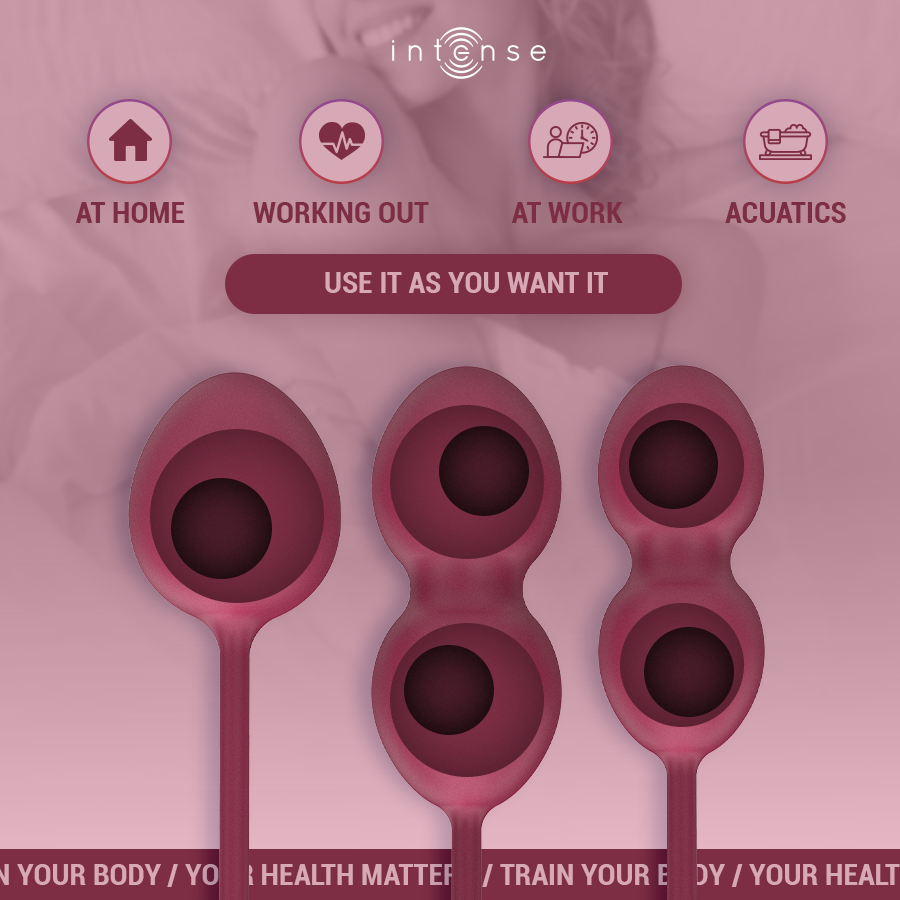 Intenso Charli – Kit de Bolas de Kegel Borgonha (3 Unidades)
