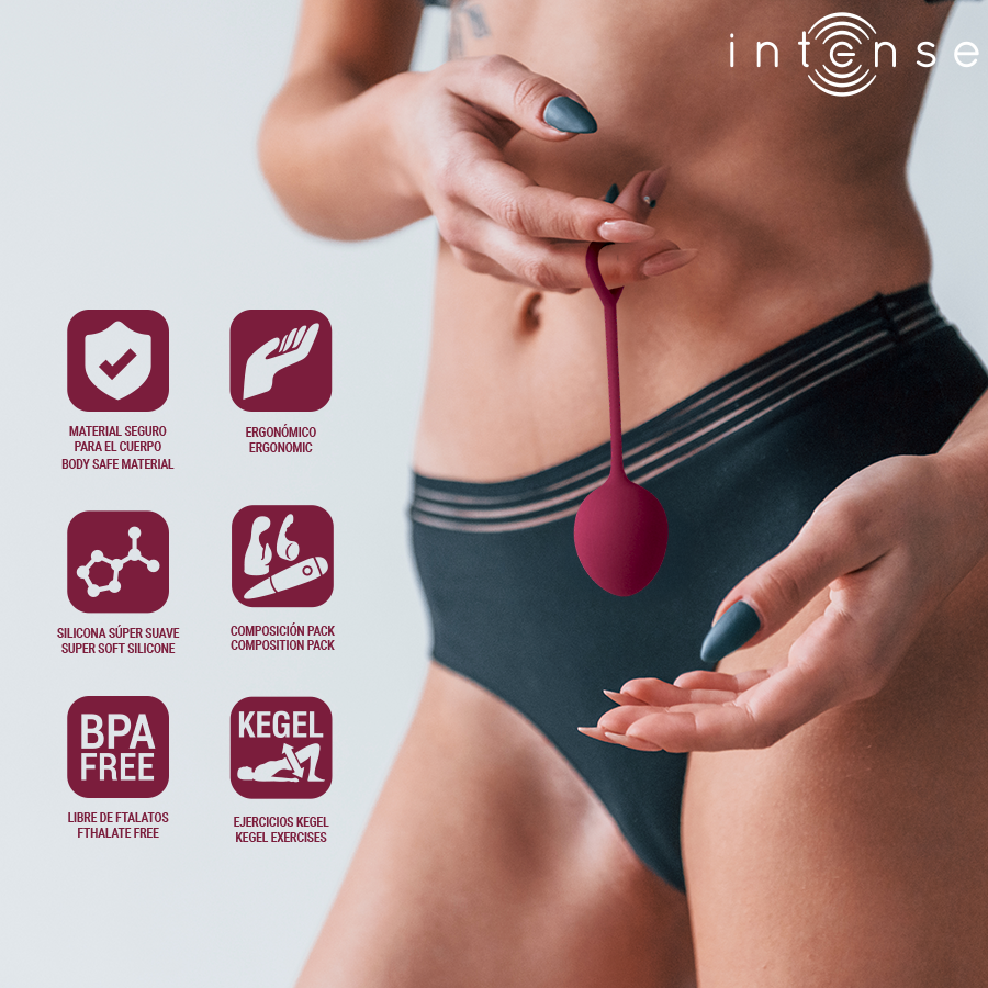 Intenso Charli – Kit de Bolas de Kegel Borgonha (3 Unidades)