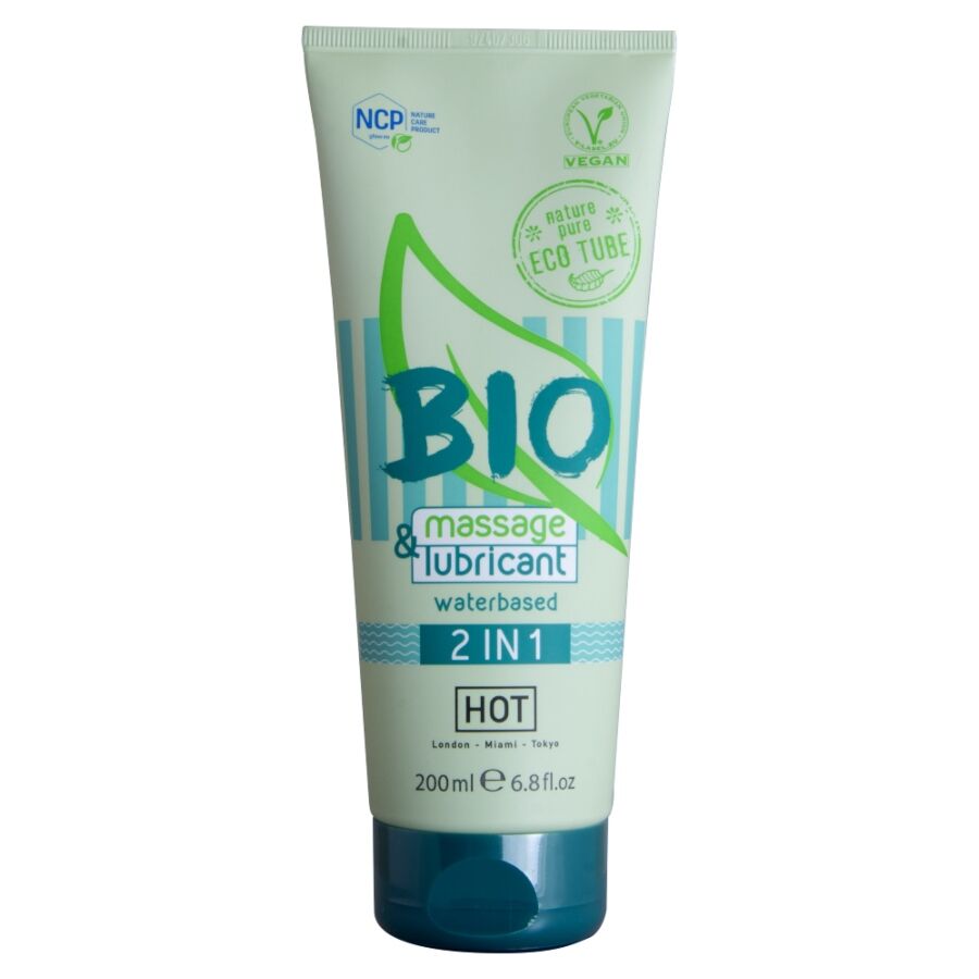 Gel de Massagem e Lubrificante Íntimo HOT Bio 2 em 1 (200 ml)