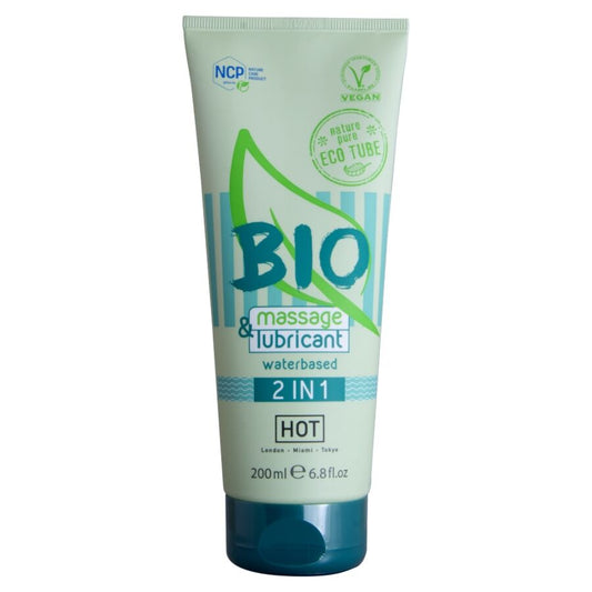Gel de Massagem e Lubrificante Íntimo HOT Bio 2 em 1 (200 ml)