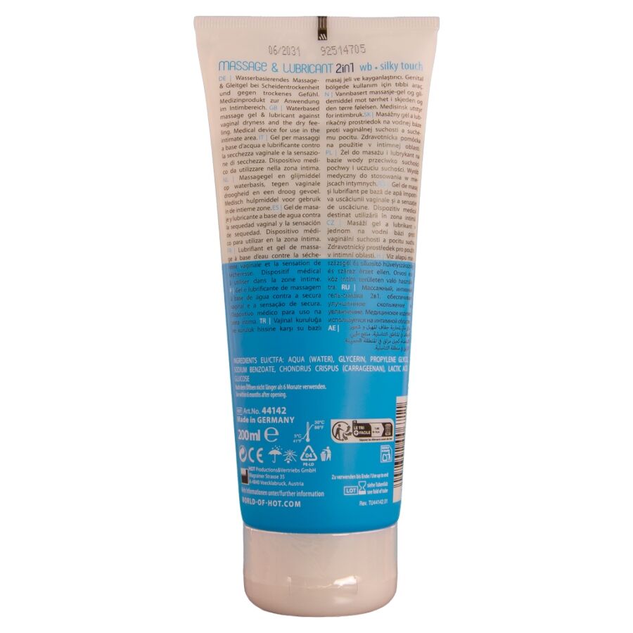 Gel de Massagem e Lubrificante 2 em 1 HOT – Toque Sedoso (200 ml)