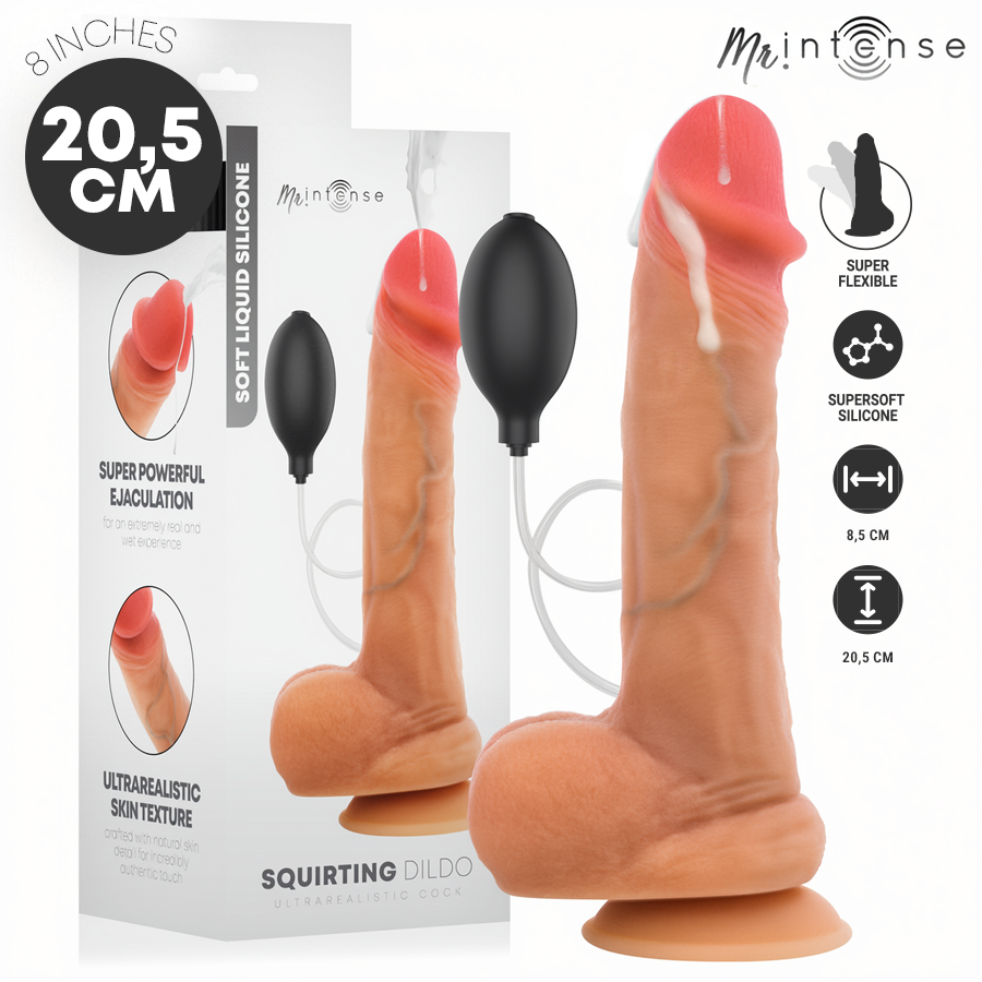 Dildo Realista Ejaculante com Ventosa 20,5 cm