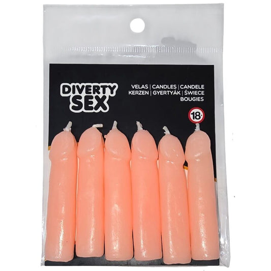 Diablo Picante – Conjunto de 6 Velas em Forma de Pénis