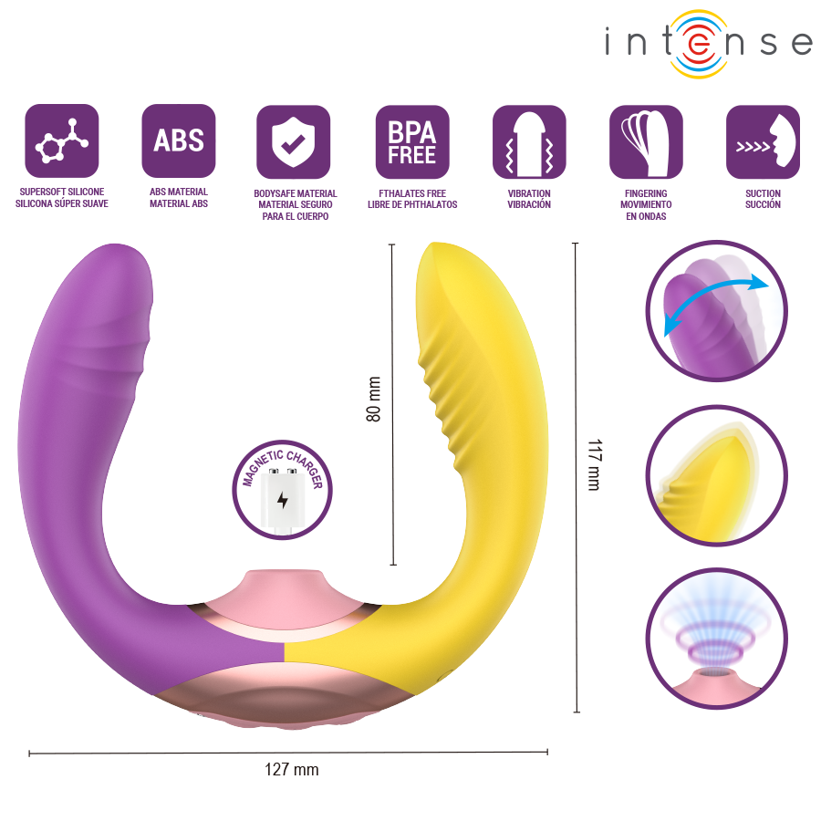 INTENSE Willow – Estimulador Íntimo de Sucção e Vibração 3 em 1 Recarregável