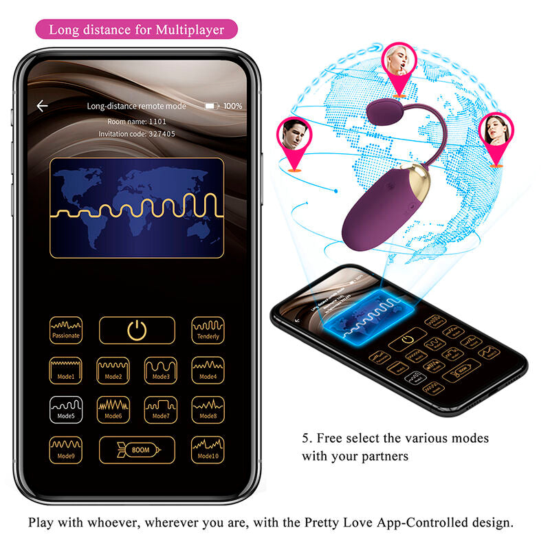Pretty Love Klay – Vibrador Ovo com Controlo por App Recarregável