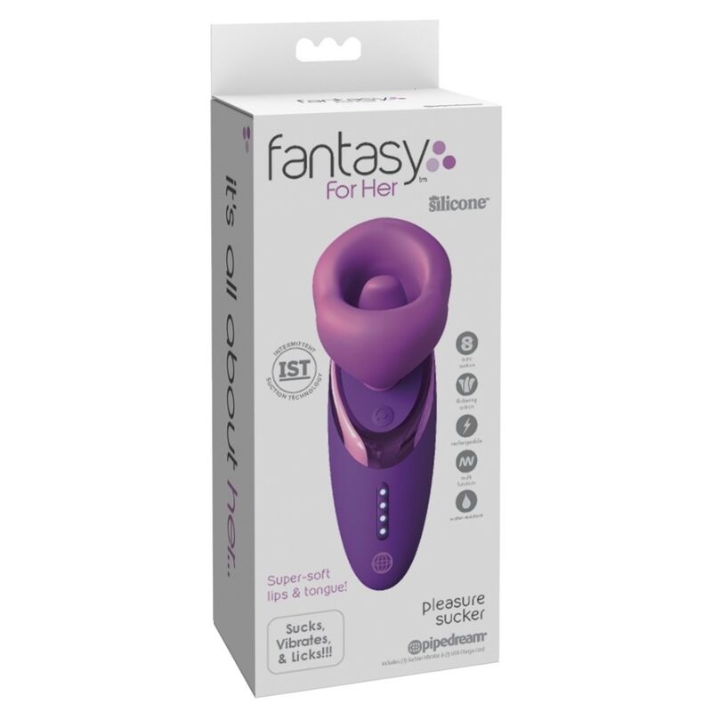 Fantasy For Her Pleasure – Vibrador Sugador de Clitóris Roxo Recarregável