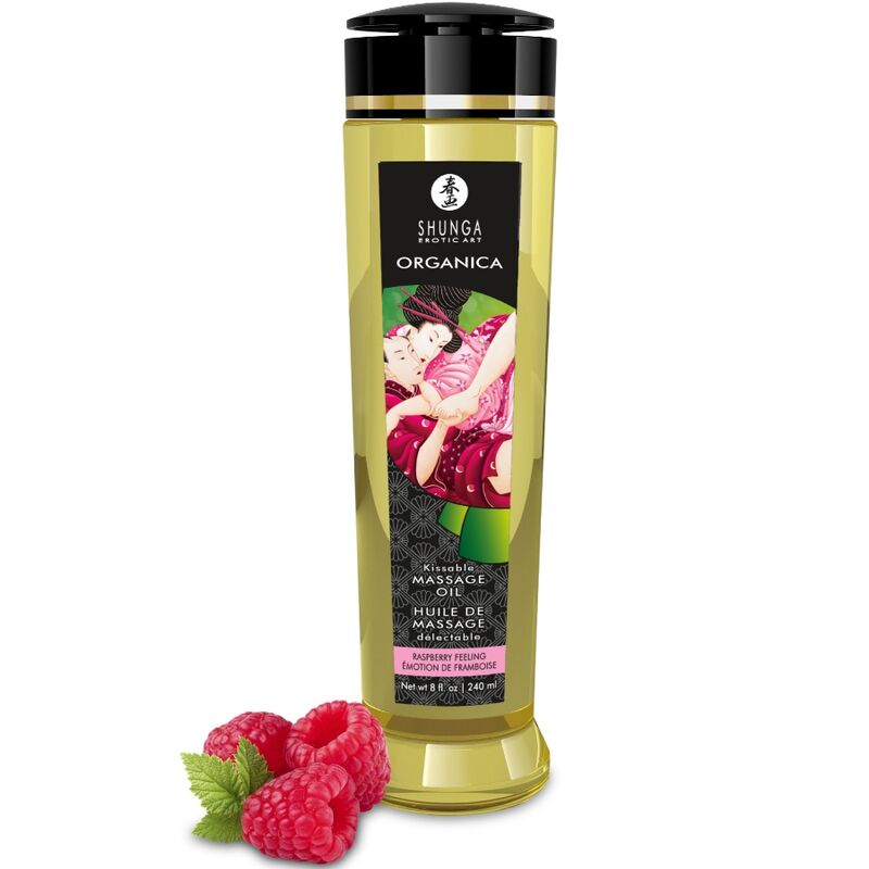 Óleo de Massagem Orgânico Shunga Framboesa 240 ml