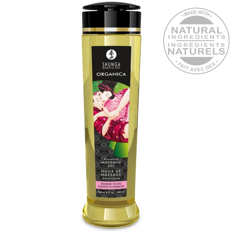 Óleo de Massagem Orgânico Shunga Framboesa 240 ml